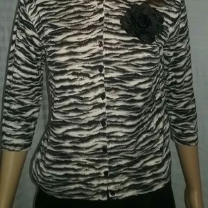Sweater/SILX blk & white animal print